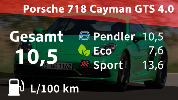 Kosten und Realverbrauch Porsche 718 Cayman GTS 4.0