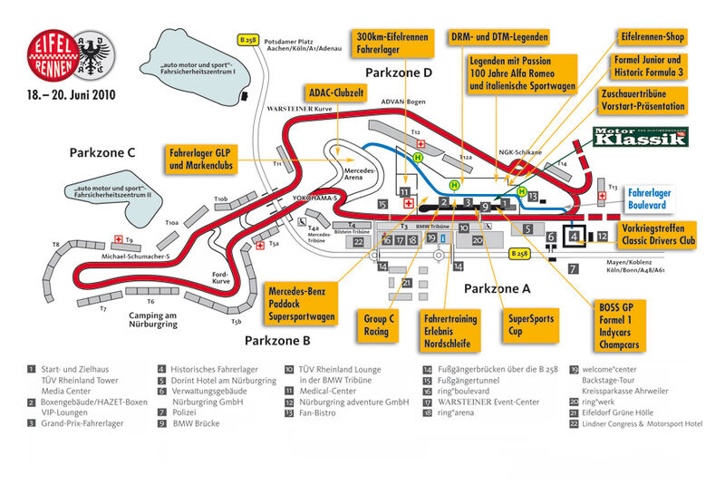 Lageplan Eifelrennen 2010