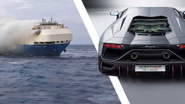 Lamborghini Aventador Ultimae Felicity Ace Transport Schiff Feuer