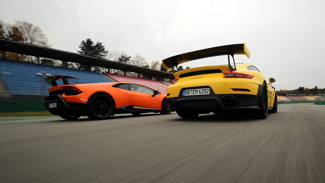 Porsche 911 GT2 RS e Lambo Huracan Performante travam duelo em Hockenheim •  Revista Fullpower