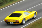 Lamborghini Miurca SV, Seitenansicht, Überlandfahrt, schräg hinten