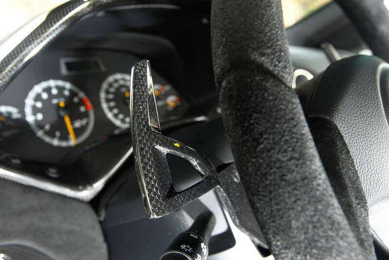 Lamborghini Murcielago SV, Lenkrad, Klappschalter, Detail