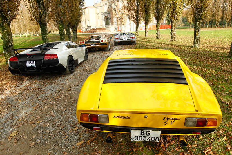 Lamborghini V12, alle Fahrzeuge, Rückansicht, Lamborghini Miurca