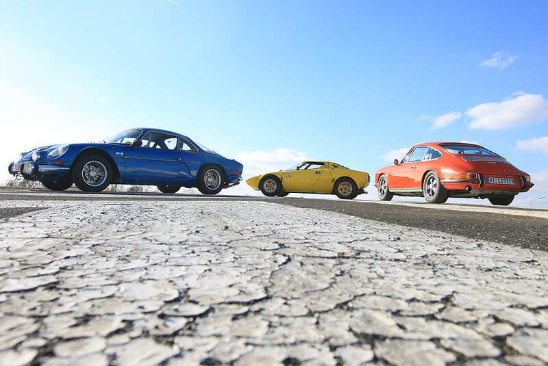 Lancia Stratos HF, Porsche 911 S, Renault Alpine 1600 S 