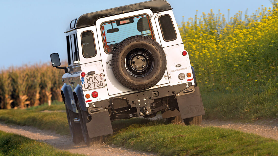 Land Rover Defender 90 Station Wagon, Heckansicht