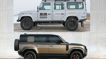 Land Rover Defender Generationen-Vergleich alt gegen neu