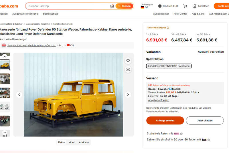 Land Rover Defender Karosserie bei alibaba.de
