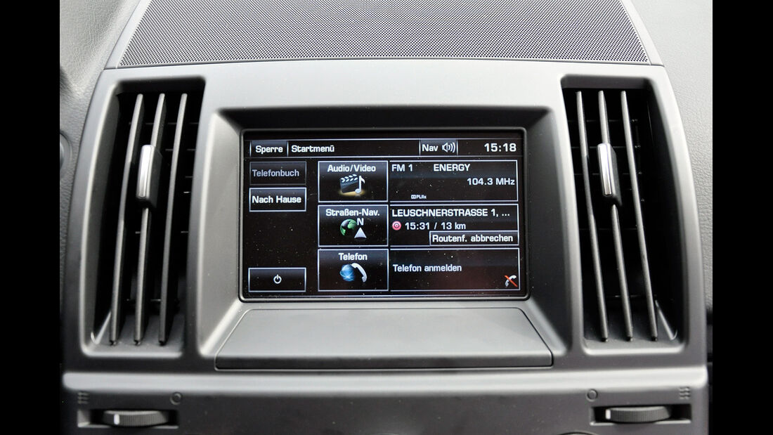 Land Rover Freelander 2.2 TD4, Infotainmentsystem, Menü, Touchscreen