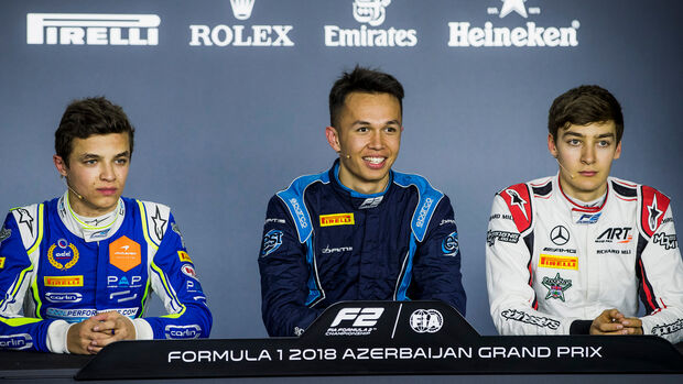 Lando Norris, Alex Albon & George Russell - Formel 2 - Aserbaidschan 2018