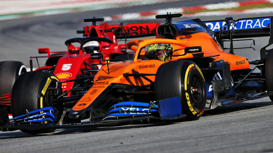 Lando Norris - McLaren - Sebastian Vettel - Ferrari - Formel 1 - Testfahrten - Barcelona 2020