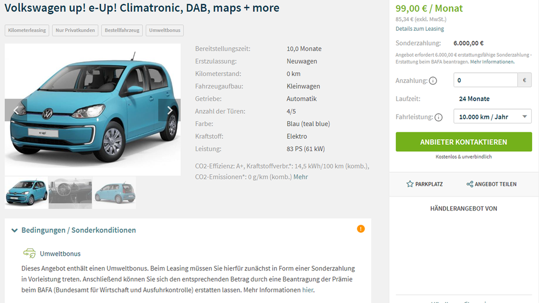 Elektroauto-Leasing: Die besten Privat-Leasing-Angebote ab 39 Euro ...