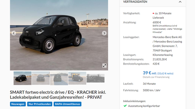 E Auto Leasing Privat Unter 100 Euro Elektroauto-Leasing: Die besten Privat-Leasing-Angebote ab 39 Euro