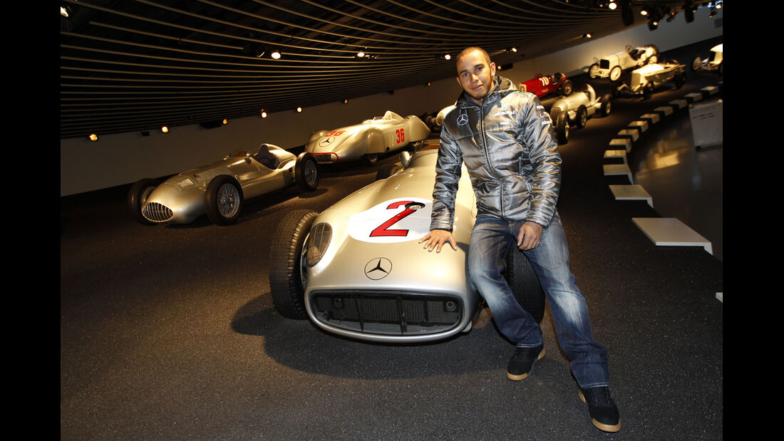 Lewis Hamilton Mercedes Museum 2013