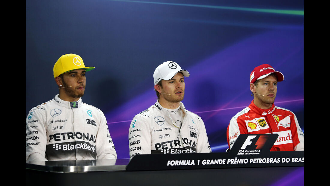 Lewis Hamilton - Nico Rosberg - Sebastian Vettel - Formel 1 - GP Brasilien- 14. November 2015