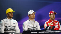 Lewis Hamilton - Nico Rosberg - Sebastian Vettel - Formel 1 - GP Brasilien- 14. November 2015