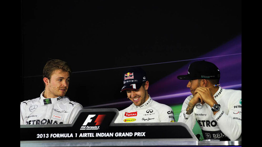 Lewis Hamilton - Sebastian Vettel - Nico Rosberg - Formel 1 - GP Indien - 26. Oktober 2013