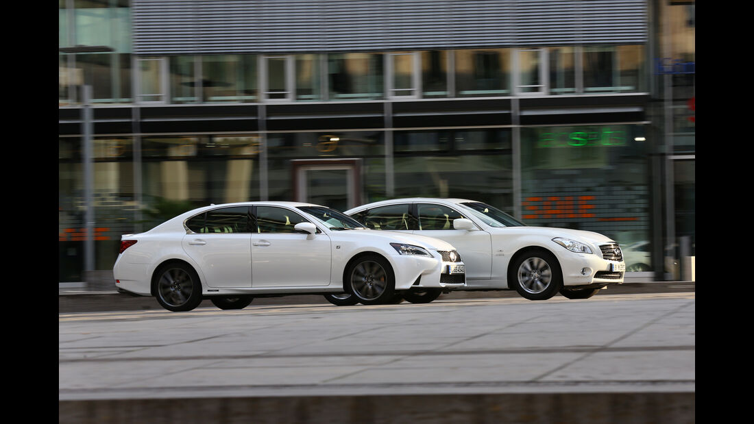 Lexus GS 450h F-Sport, Infiniti M35h GT Premium, Seitenansicht
