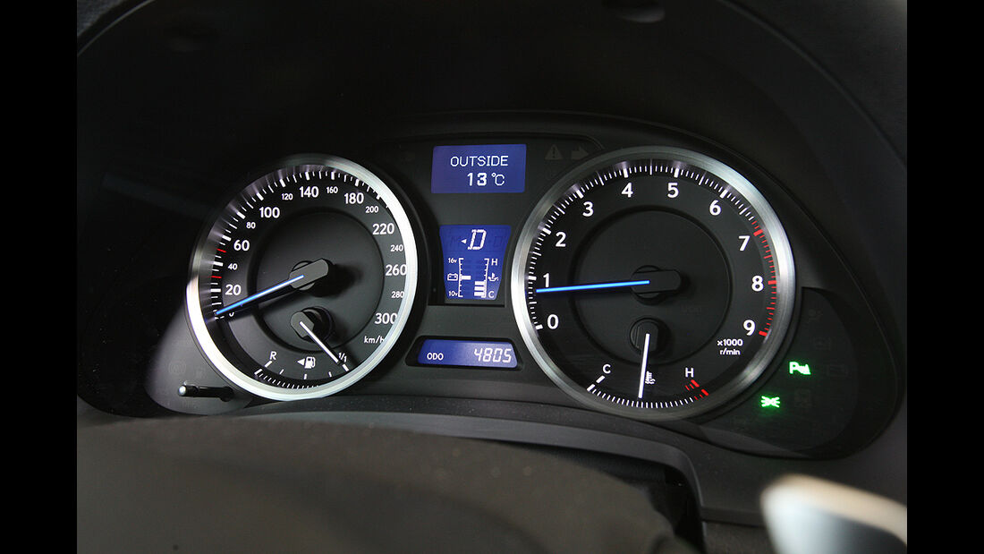 Lexus IS-F, Sportwagen, Cockpit, Instrumente, Tacho
