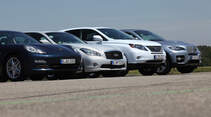 Lexus RX 450h, Infiniti M35h, Porsche Panamera S Hybrid, BMW X6 Active Hybrid, Front