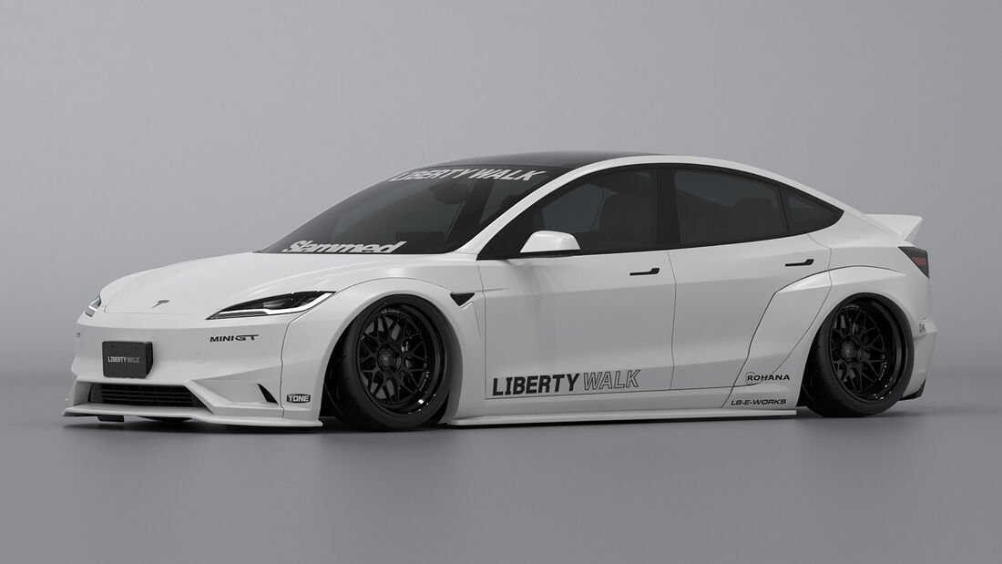 Liberty Walk Tesla Model 3 Facelift Project Highland