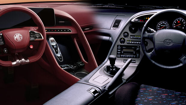 MG Cyberster Interieur Vergleich Toyota Supra Collage 2023