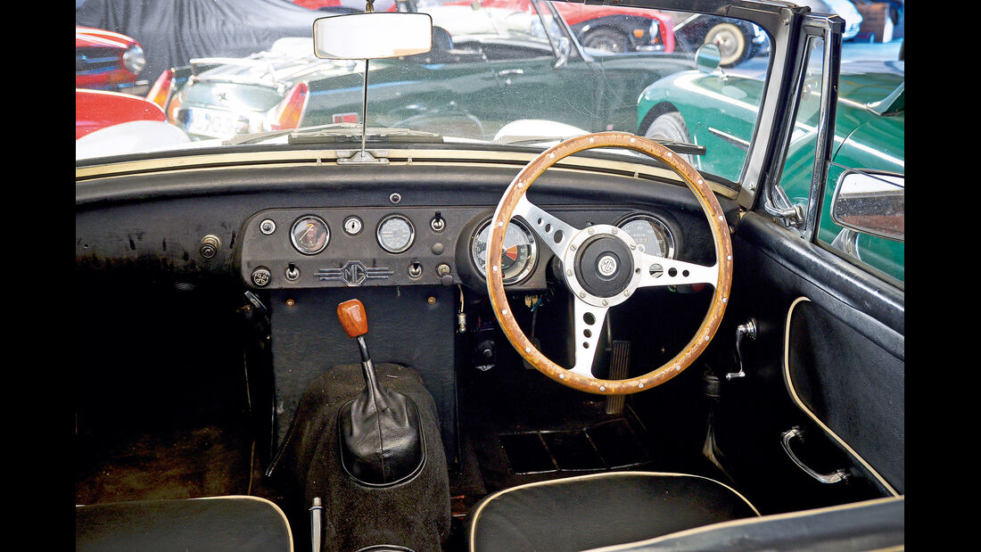 MG Midget, Cockpit, Lenkrad