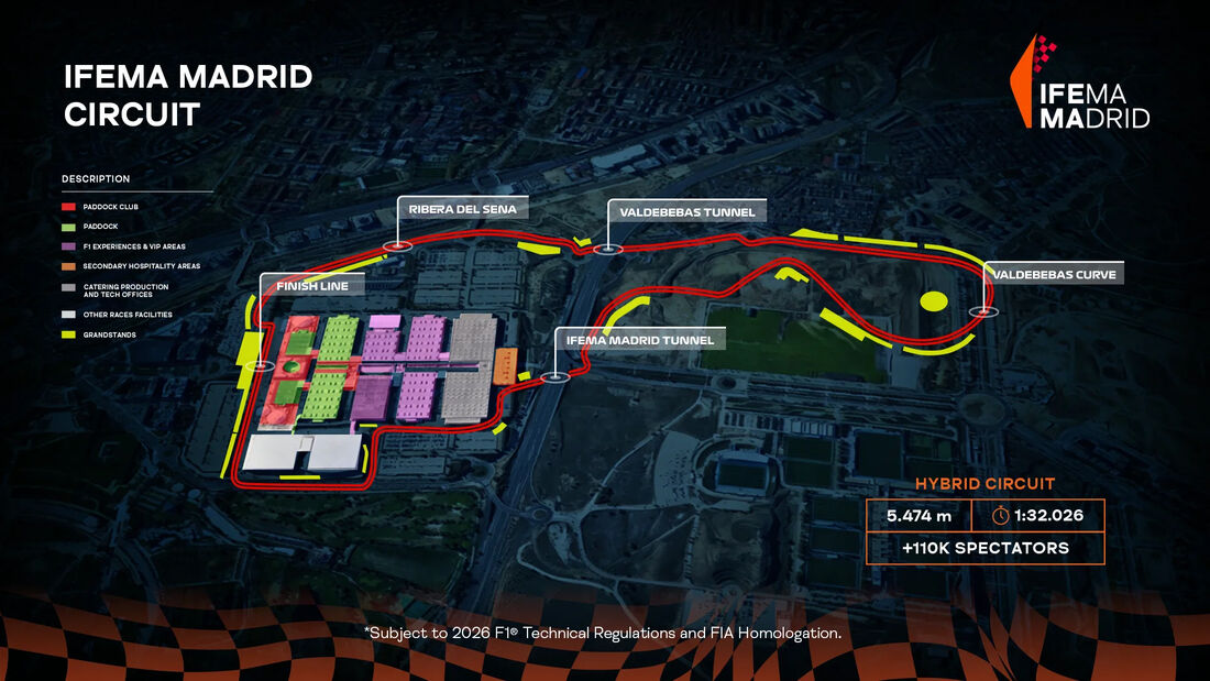 Madrid - Stadtkurs - Strecke - Layout - GP Spanien 2026