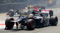 Maldonado Grosjean Crash GP Monaco 2012
