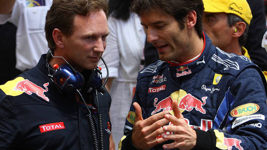 Mark Webber Christian Horner Red Bull