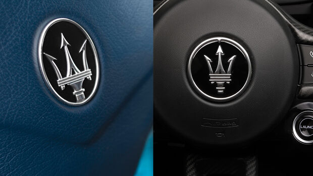 Maserati MC20 MC12 neues Logo Schriftzug Vergleich