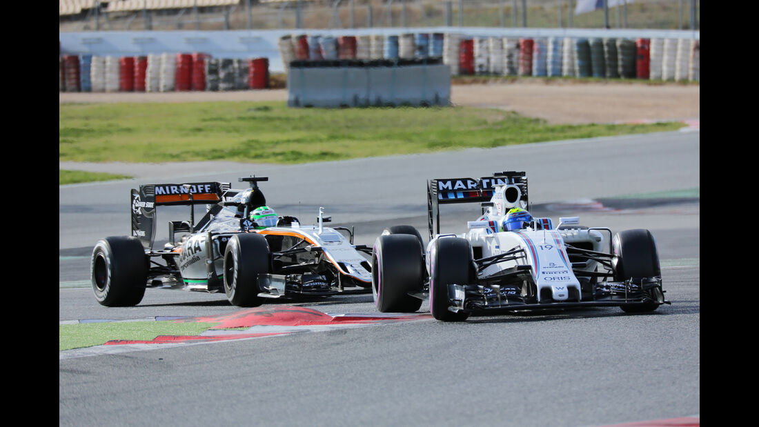 Massa & Perez - Williams vs. Force India - Formel 1-Test - Barcelona - 3. März 2016 