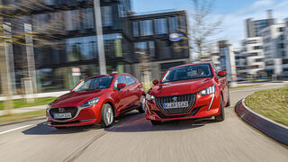 Mazda 2 G 90 M Hybrid, Peugeot 208 Puretech 100, Exterieur