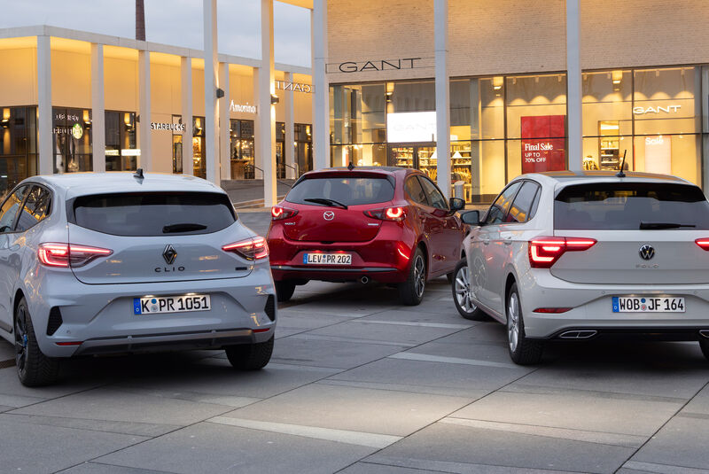 Mazda 2, Renault Clio, VW Polo