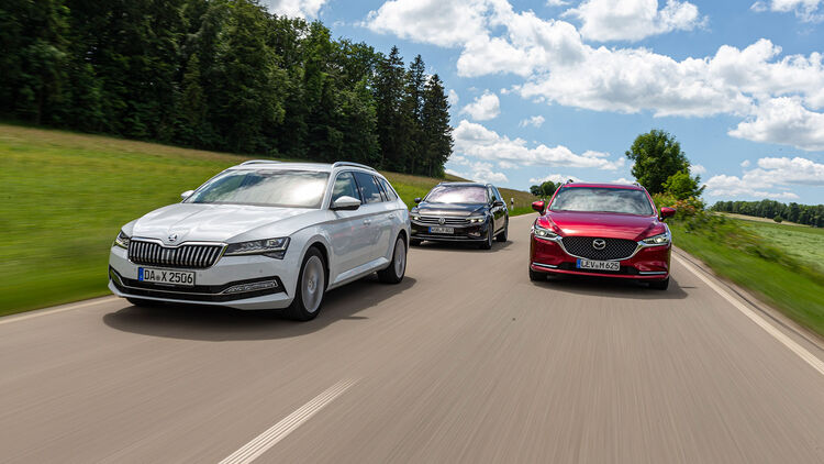 Vw Passat Variant Skoda Superb Combi Mazda 6 Kombi Im Test Auto Motor Und Sport