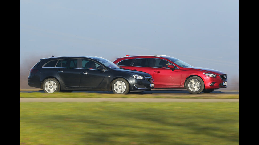 Mazda 6 Kombi, Opel Insignia Sports Tourer, Seitenansicht
