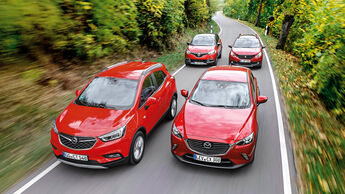 Mazda CX-3 Skyactiv-D 105, Opel Mokka X 1.6 CDTI, Peugeot 2008 BlueHDi 120, Renault Captur dCi 110