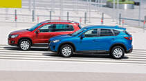 Mazda CX-5 2.0 Skyactiv-G AWD, VW Tiguan 1.4 TSI  1.4 TSI 4Motion, Seitenansicht