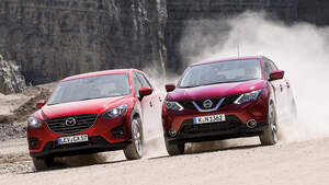 Mazda CX-5, Nissan Qashqai, Frontansicht