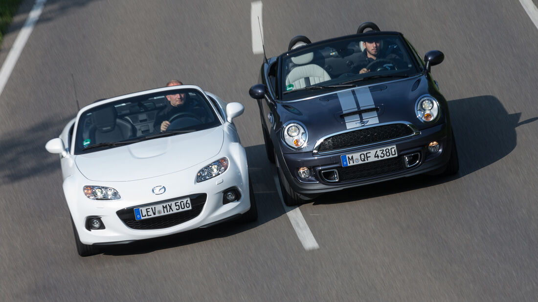 Mazda MX-5 2.0 MZR, Mini Cooper S Roadster, Frontansicht