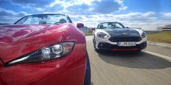 Mazda MX-5 Skyactiv-G 160, Abarth 124 Spider, Frontansicht