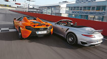 McLaren 650s Spider, Porsche 911 Turbo S Cabriolet, Heckansicht