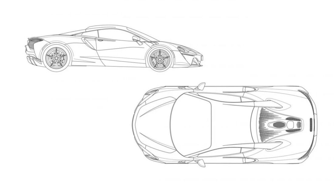 McLaren Hybrid Sportwagen Patent Zeichnung