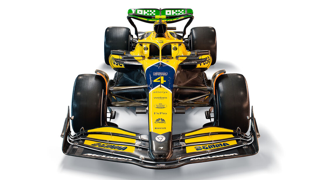 McLaren MCL38 Formel-1-Auto 2024 Ayrton Senna Design