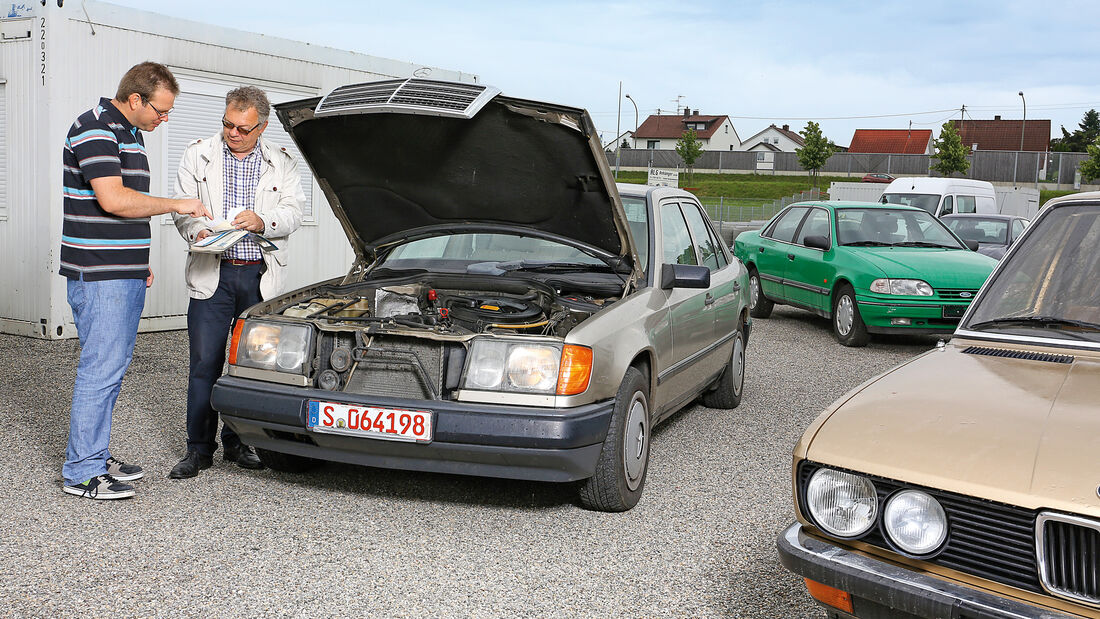 Mercedes 260 E, Alf Cremers, Verkauf, Kiesplatz, Impressionen