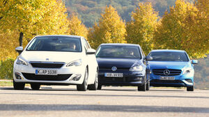 Mercedes A 180 CDI, Peugeot 308 e-HDi 115, VW Golf 1.6 Blue TDI, 