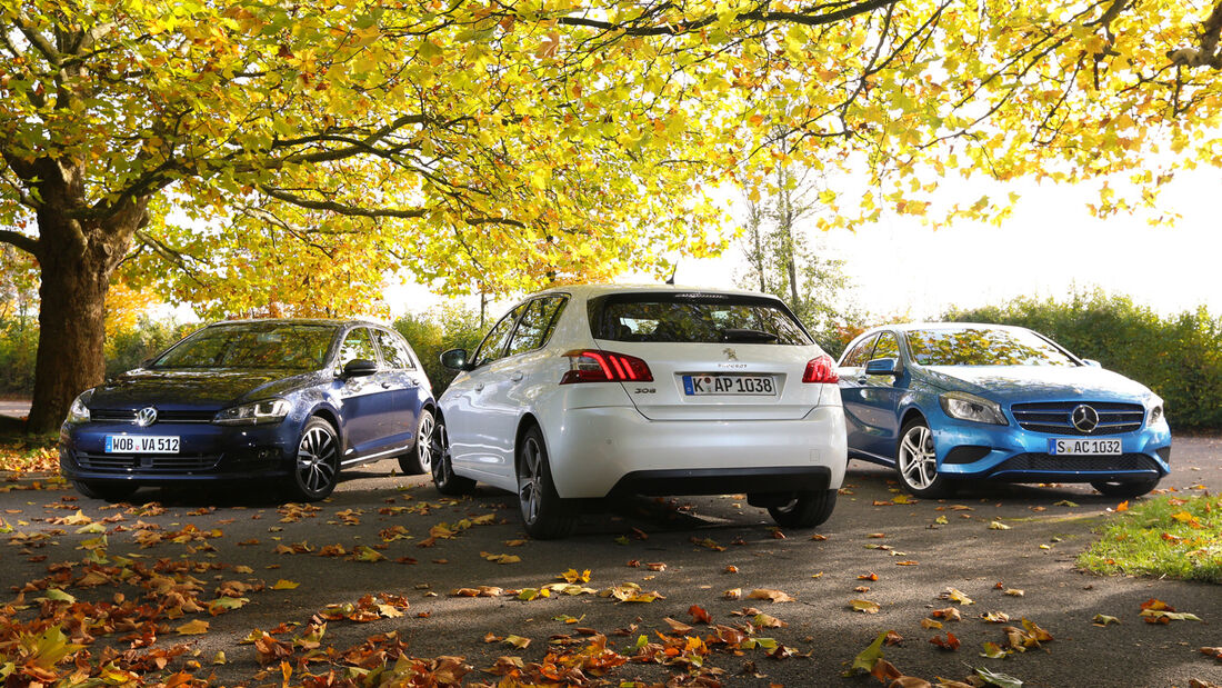 Mercedes A 180 CDI, Peugeot 308 e-HDi 115, VW Golf 1.6 Blue TDI