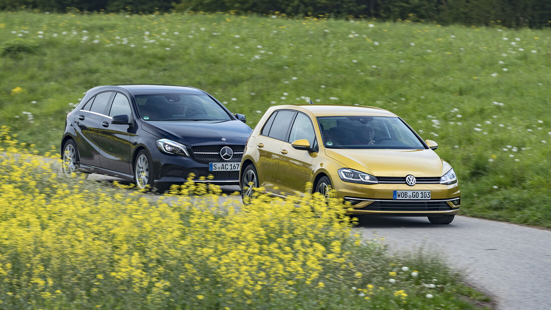 Mercedes A 200, VW Golf 1.5 TSI, Exterieur