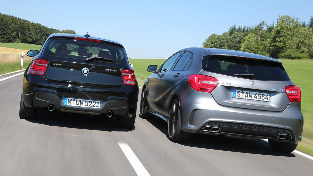 Test Mercedes A45 AMG gegen BMW M135i xDrive AllradAngriff der Über