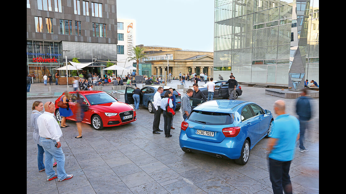 Mercedes A-Klasse, Audi A3, BMW 1er, Volvo V40 im Vergleichstest