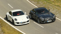 Mercedes-AMG GT, Porsche 911 Carrera GTS, Draufsicht